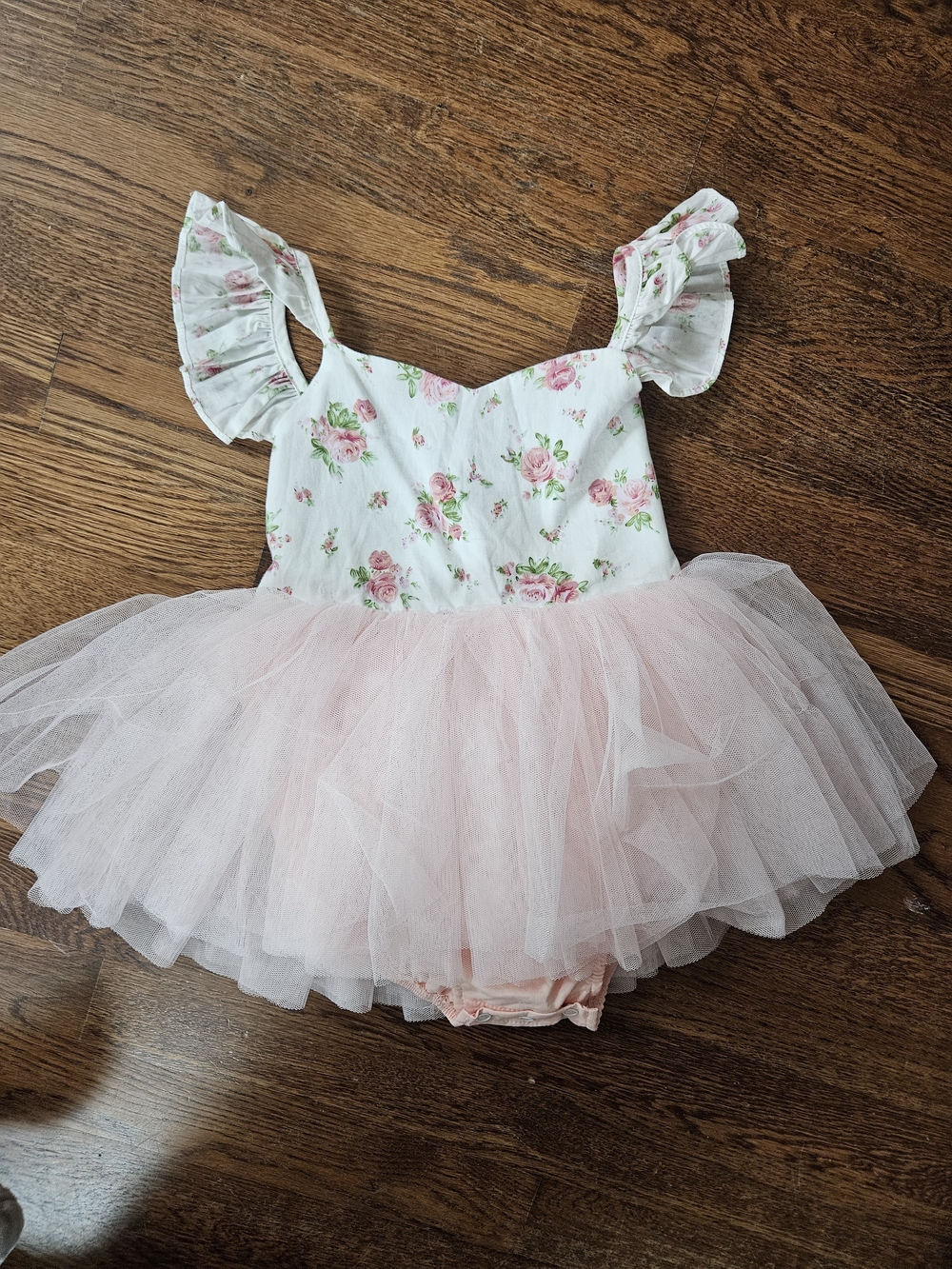 Floral Coquette Tutu Dress - Pink & White Toddler